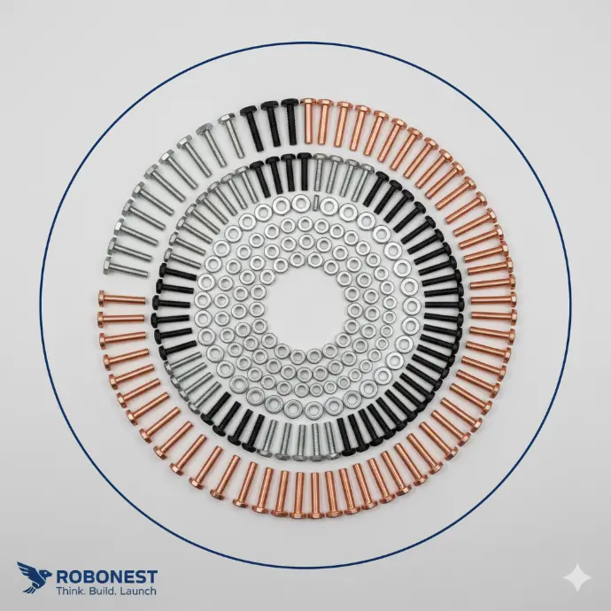 Screws, nuts and washers
