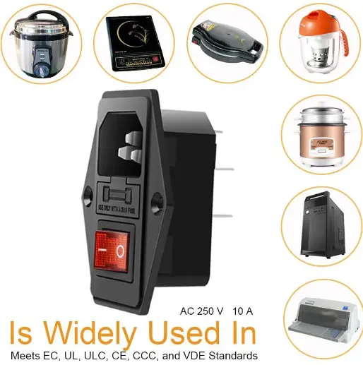 AC Power Plug Female With Fuse Compartment And ON-OFF Switch 250VAC 10A V2-2.webp