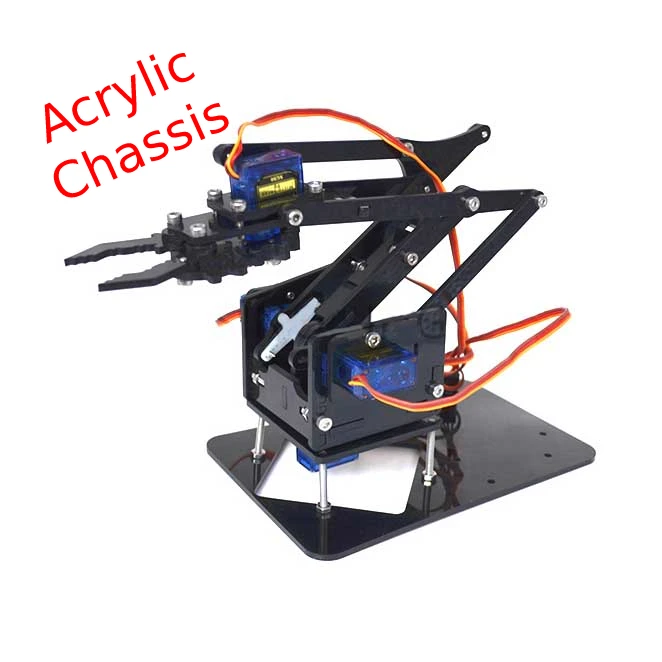 DIY Acrylic Robot Arm 4DOF – Mechanical Manipulator Kit (Without Servo Motors)