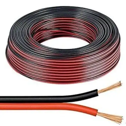 Red & Black Audio Speaker Cable – 2x1mm² (1 Meter)