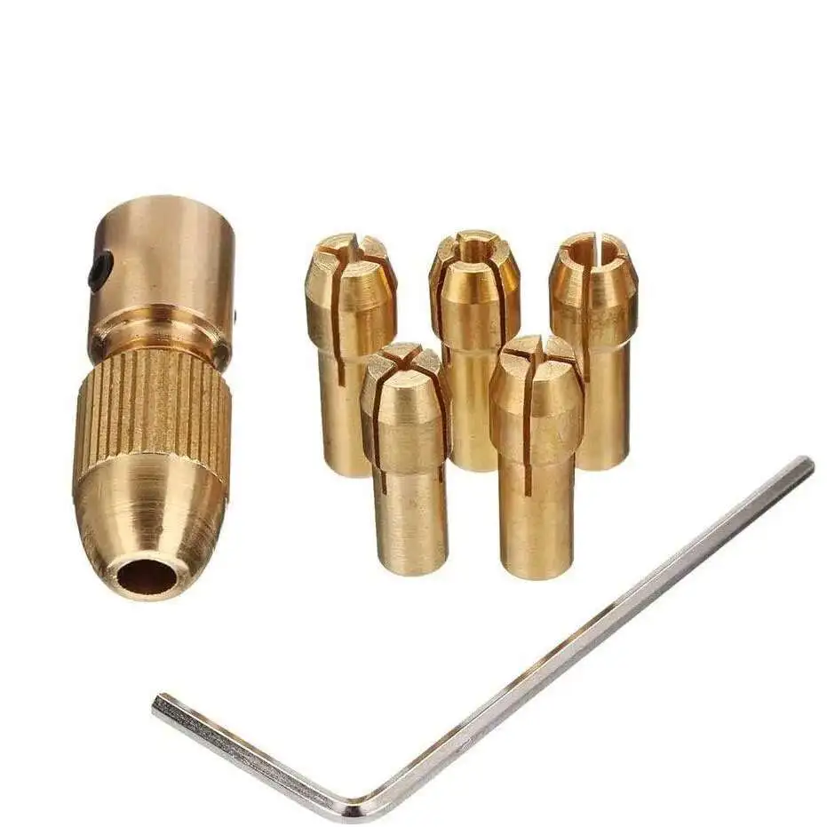 Mini Drill Accessories Drill Chucks Set 0.5-3mm Adapter Fits 3.2mm Motor Shaft 
