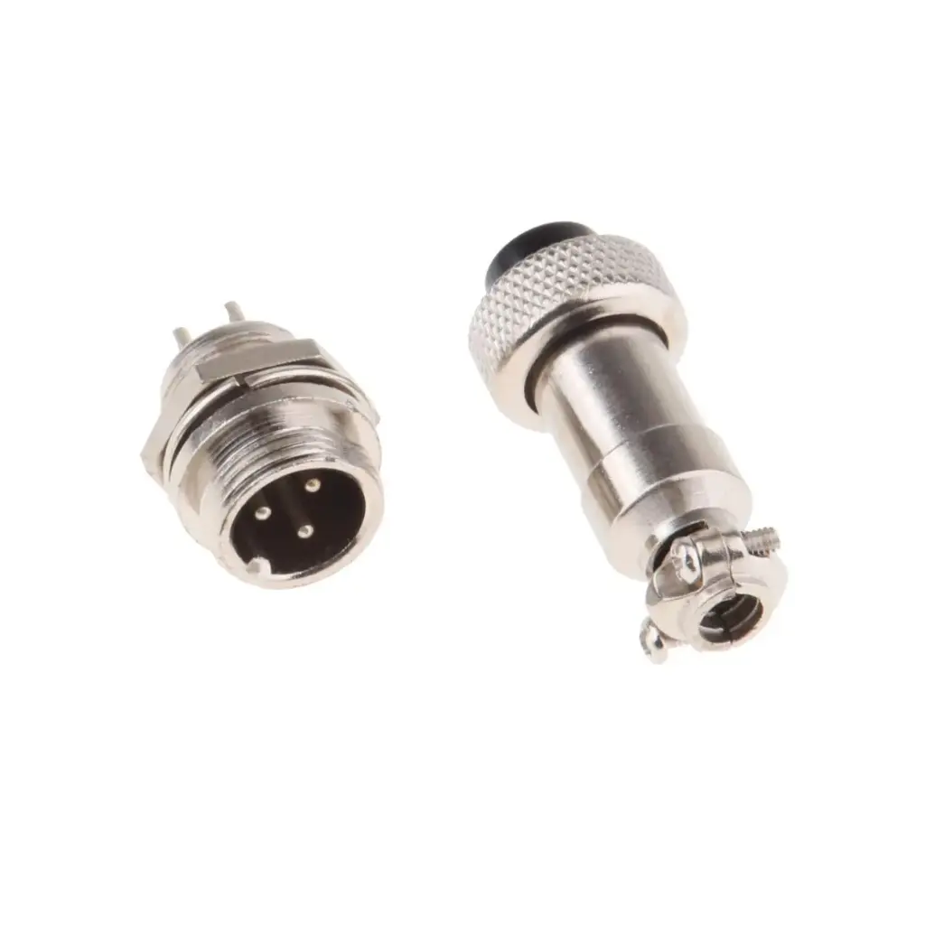 GX20 Metal Panel Connector, 3 Poles 