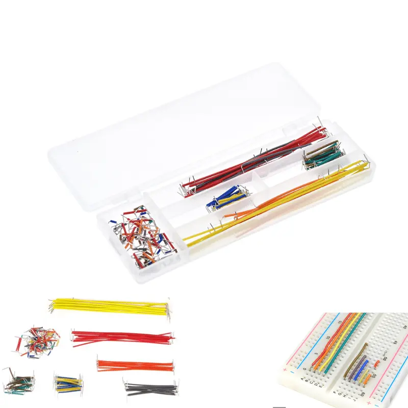 140Pcs Breadboard Solid Jumper Wires Set with Plastic Box 