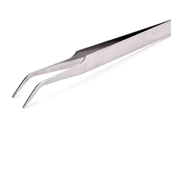 Precision Stainless Steel Tweezers Angled 