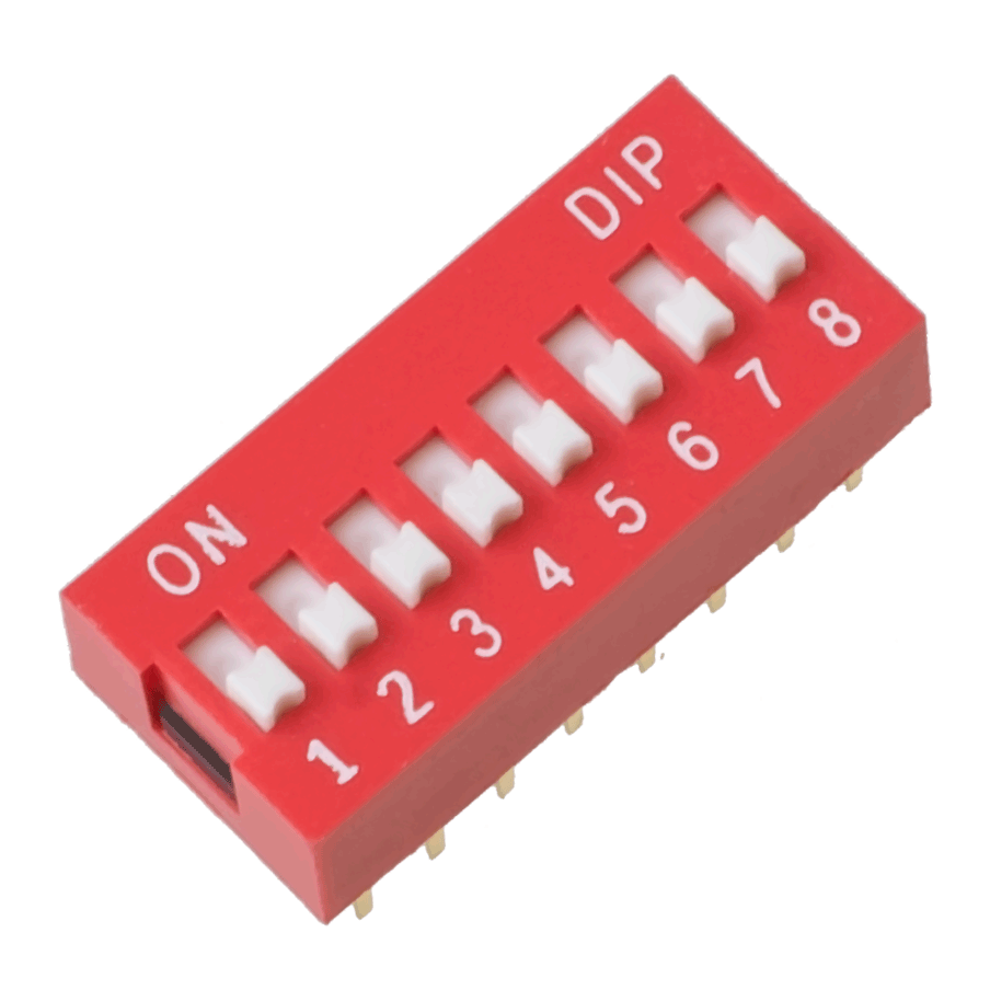 8 Way DIP Switch, SPST, 2.54mm Pitch  