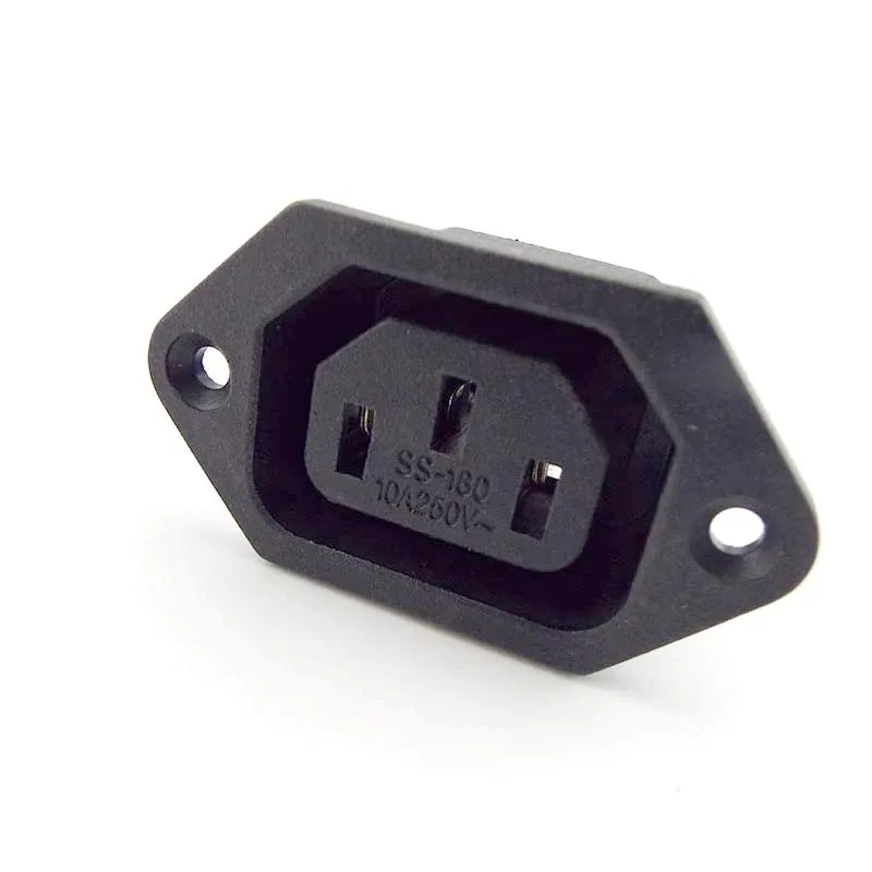 AC Power Plug Female Wire Connector Panel Mount SS-180 