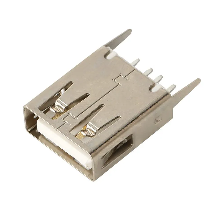 PCB Solder Female Type A USB Connector Vertical DIP 180° 4 Pin