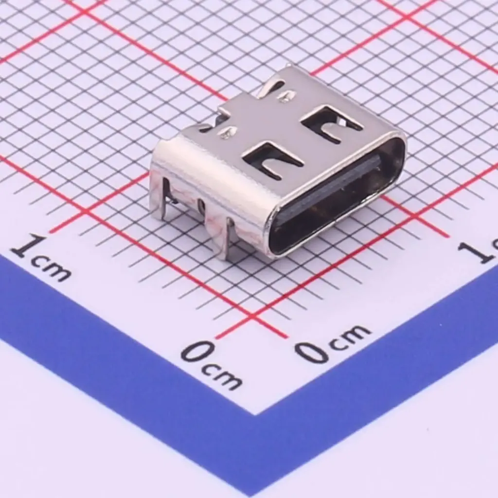 SMD USB Female Connectors KH-TYPE-C-6Pin-T
