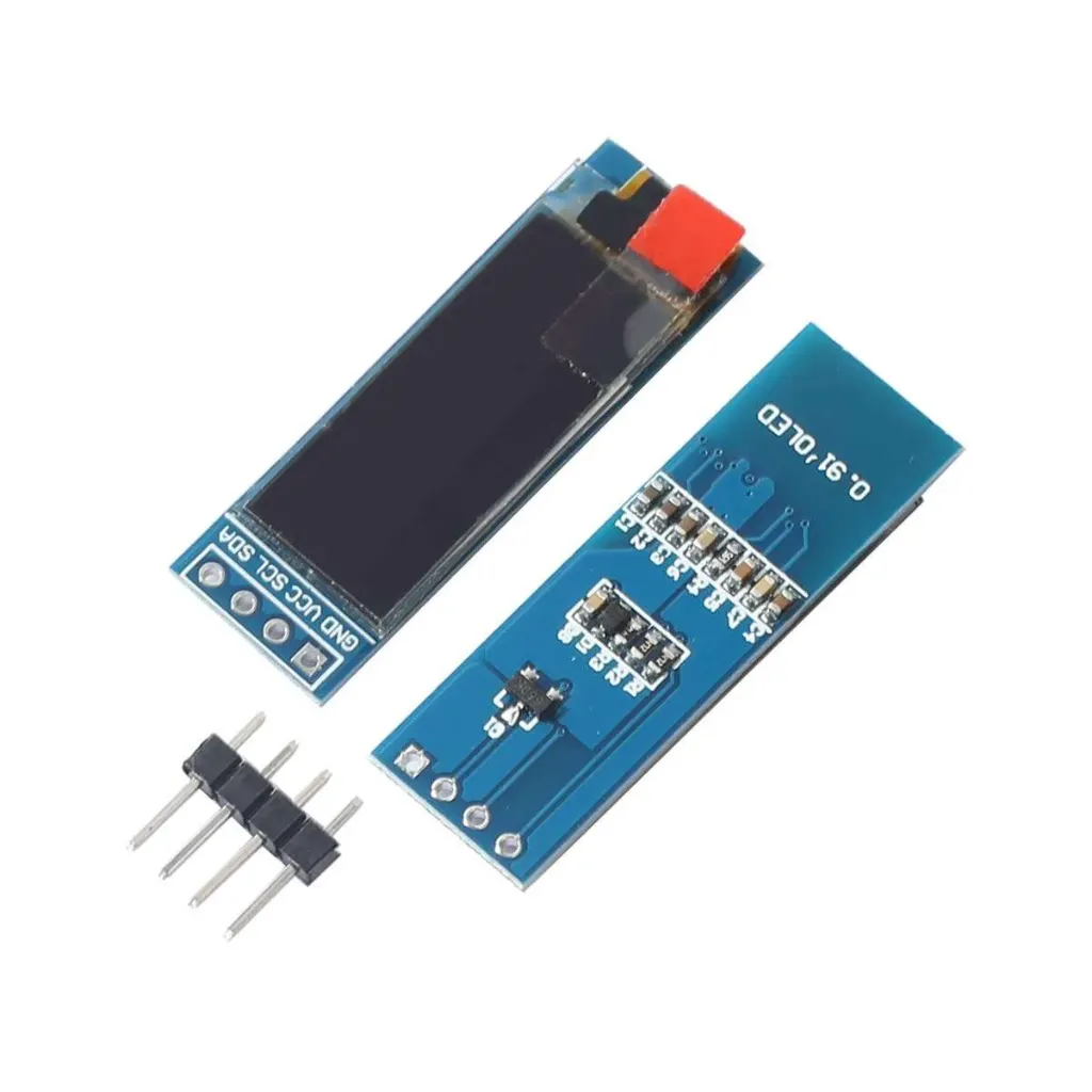 OLED Display I2C 4 Pin 0.91″ - Unsoldered - White