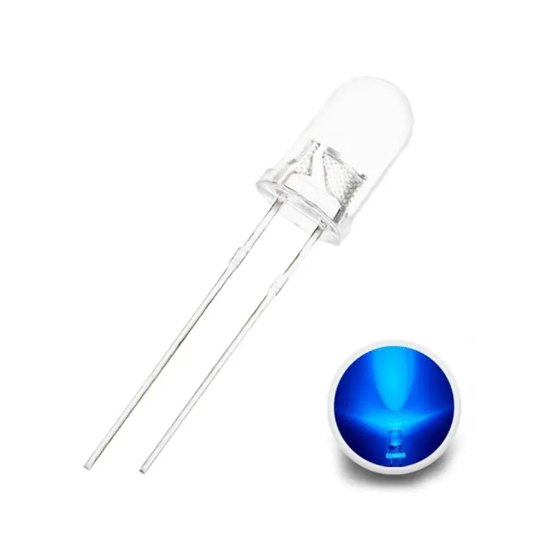 [b3.2] Round Transparent LED 3mm 2Pin - Blue