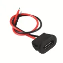 USB Type-C Female Panel Mount Socket Waterproof with 2-Wire 10cm Cable