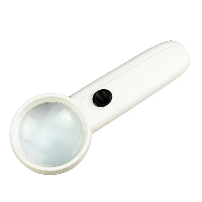 MG6B-3 5X Handheld Magnifier Glass 50mm With 2 LED Flashlight