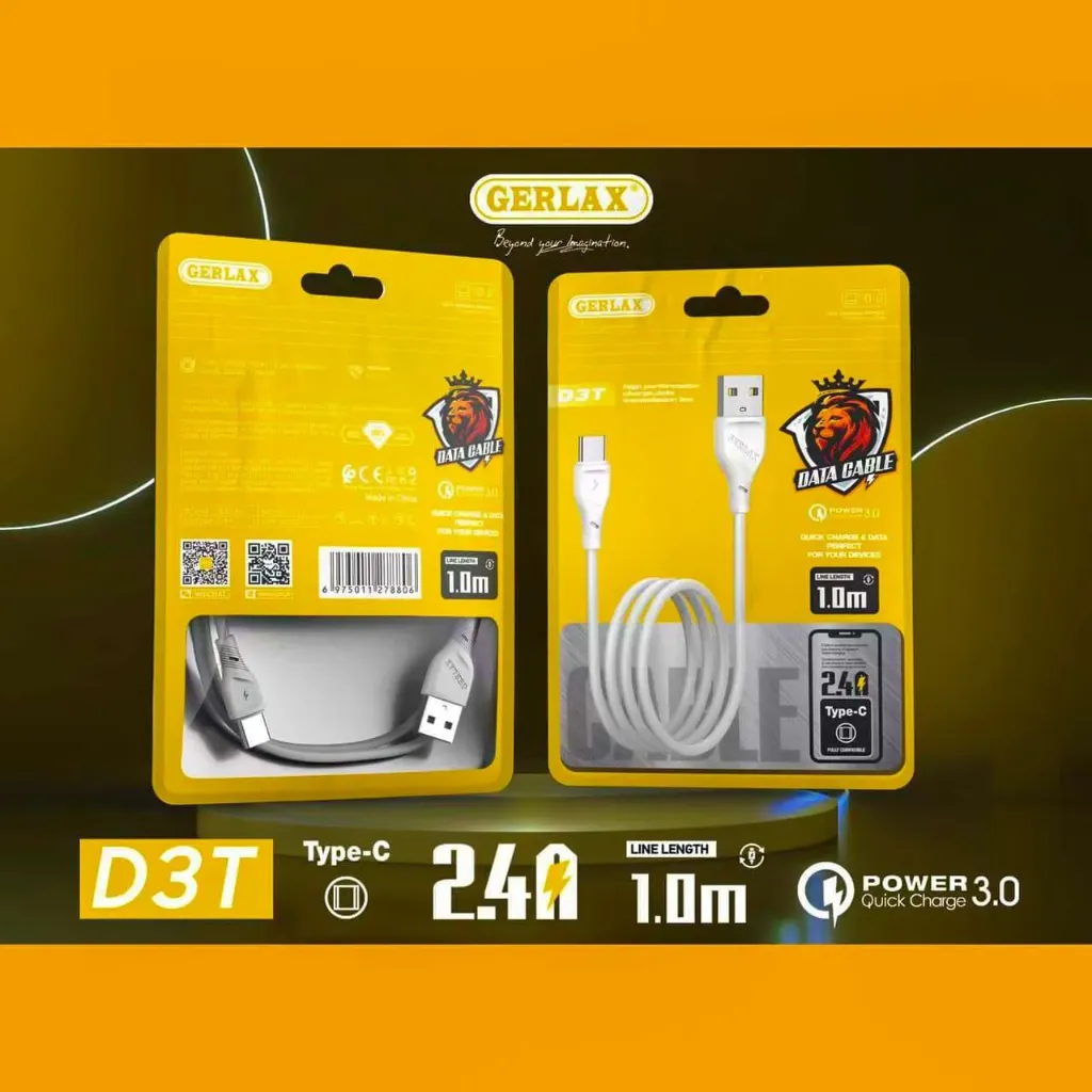 GERLAX Type-C USB TO USB Data Cable 1M D3T 2.4A