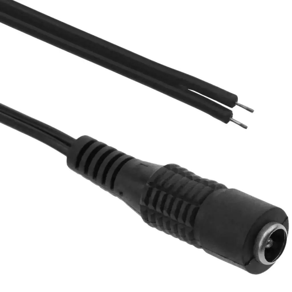 [مخزن] DC Jack Female Power Connector With 28AWG Wire (5.5×2.1mm)