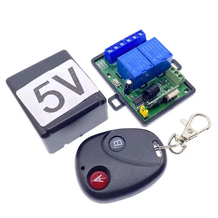 DC 12V RF Wireless Relay Control Switch 2CH 433MHZ with Remote