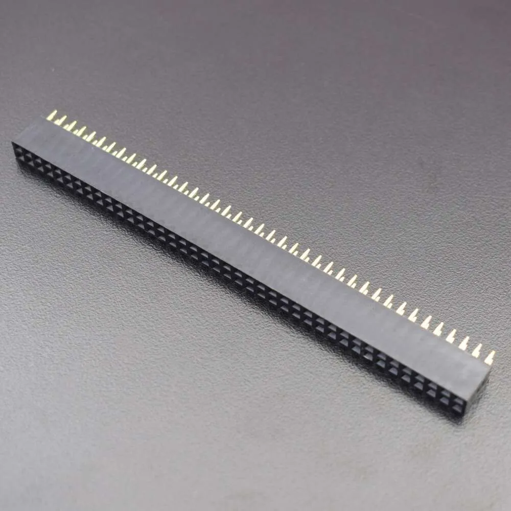 Pin Headers Female 2.54mm : 2×40-Pin, Straight, Black, 11mm