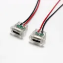 2pin USB Type C 5A Input Type Charging Socket With LED Lights Plate Waterproof USB-C Power Port TYPE-C Female Connector Jack