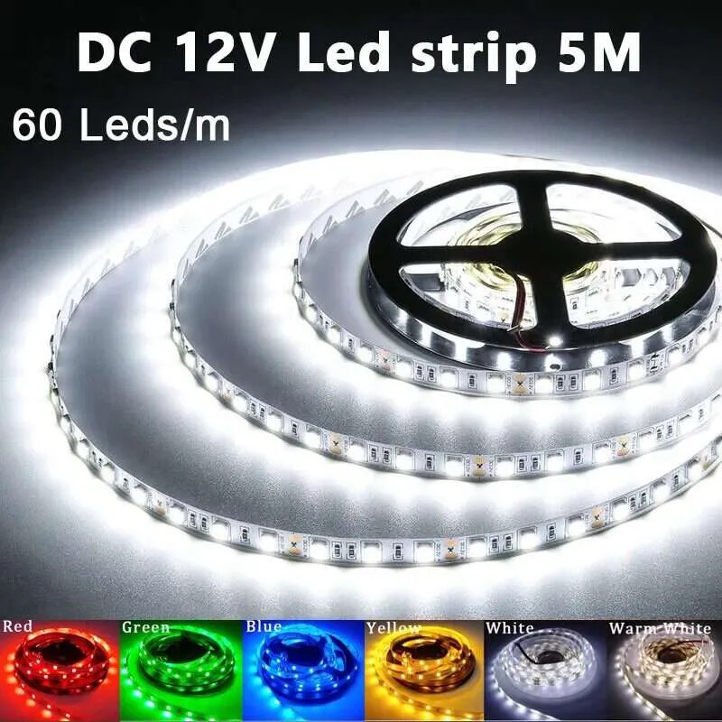 LED 5050 Strip Light 12V Waterproof IP65 (60Led/M) 5m/Roll - White