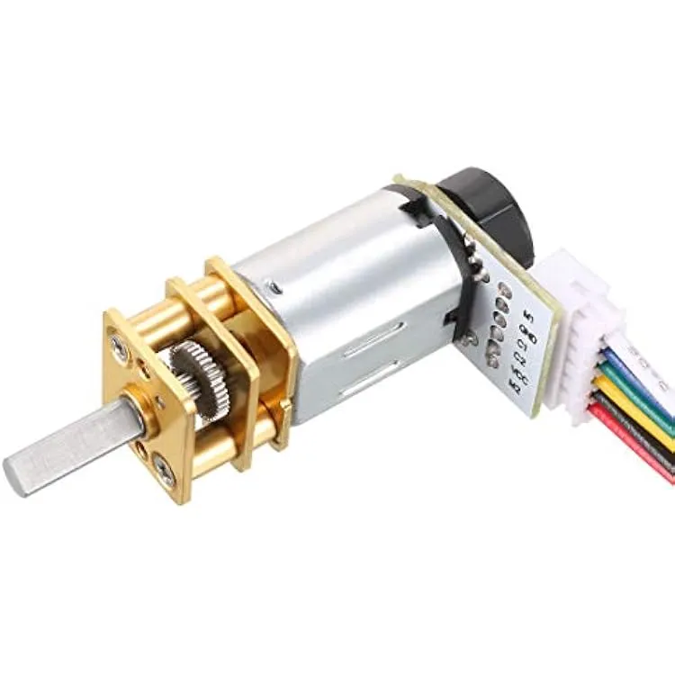 JGA12-N20 Micro Metal Gear DC Motor 6V With Encoder - 71 RPM