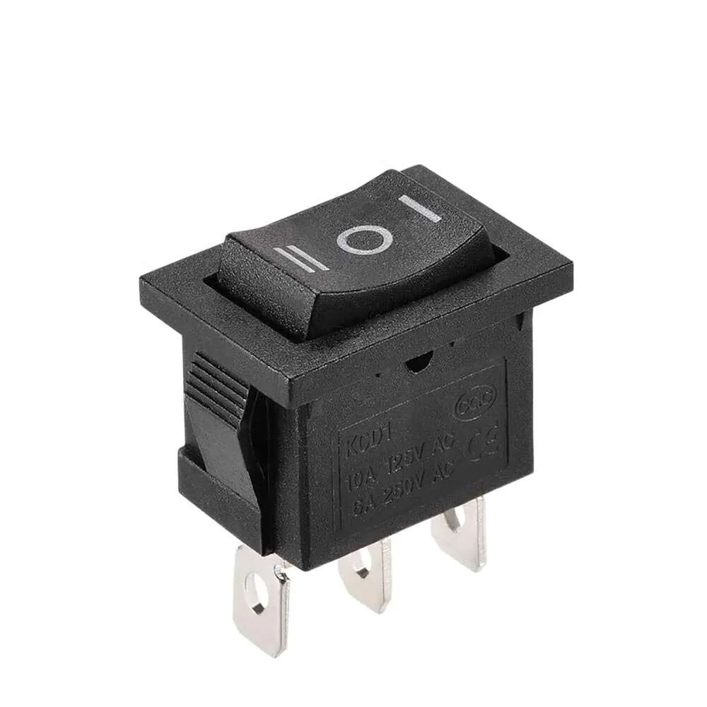 Rocker Switch 3 Position ON/OFF/ON KCD1 6A 3 Pin 18mm x 12mm