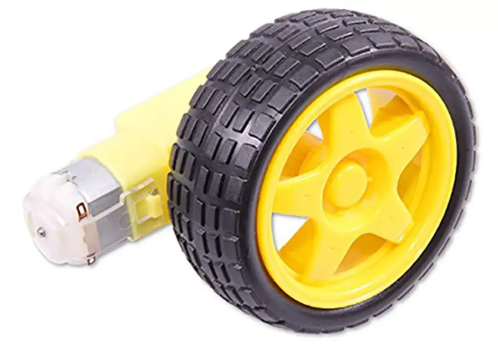Smart Car Robot 3-6Vdc Geared Motor With 65mm Tire Wheel  