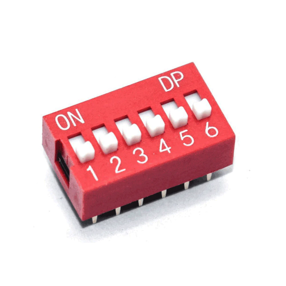 6 Way DIP Switch, SPST, 2.54mm Pitch 