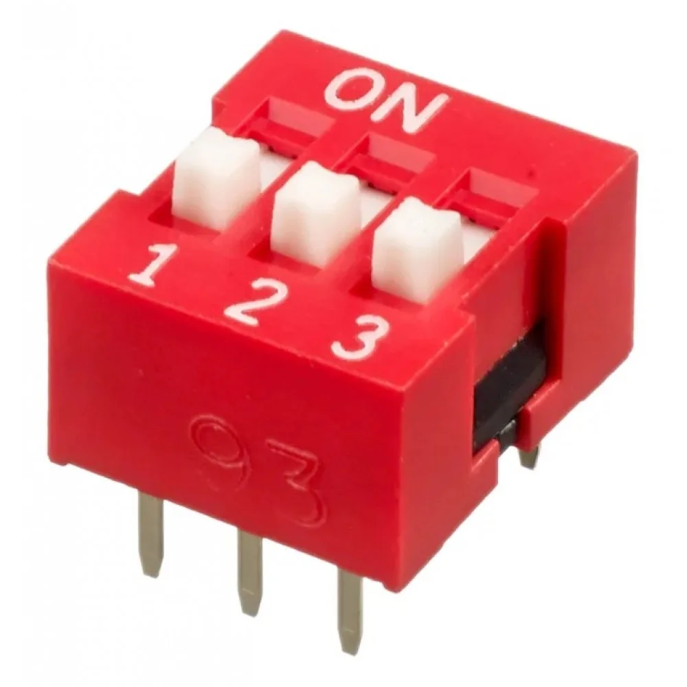 3 Way DIP Switch, SPST, 2.54mm Pitch  