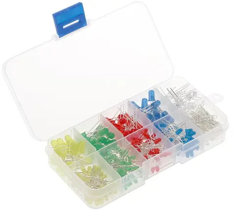 100Pcs Mixed Color 5mm LED Pack With Storage Box 