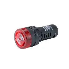 Flash Light Red LED Active Buzzer Beep Indicator 220V - 22mm 