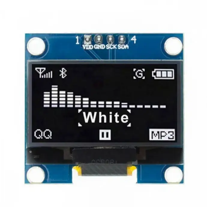 OLED Display I2C 4 Pin 0.96″ – White Characters