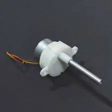 Low Speed White DC Gear Motor Long Shaft 3.7V 15RPM 45mm