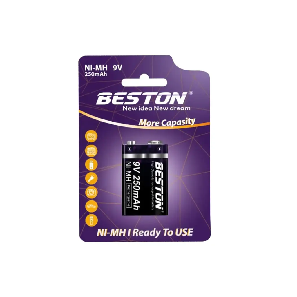 Beston Rechargeable Battery NI-MH 9V 250mAh