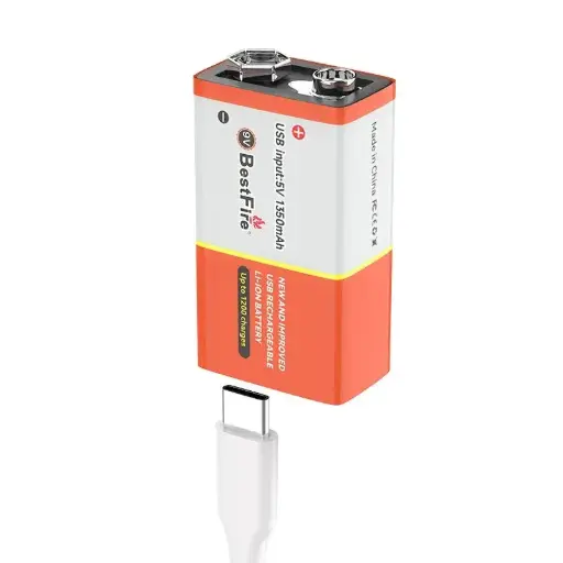 BESTFIRE Rechargeable Battery 9V Type-C 1350mAh 1/PACK  