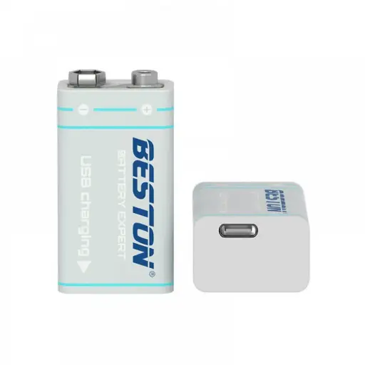Beston 9V Li-ion 1000mAh Type-C Rechargeable Battery 