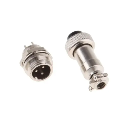 GX20 Metal Panel Connector, 3 Poles 