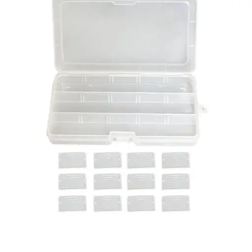 Plastic Storage Box, 15 Compartments, 176x102x22mm  