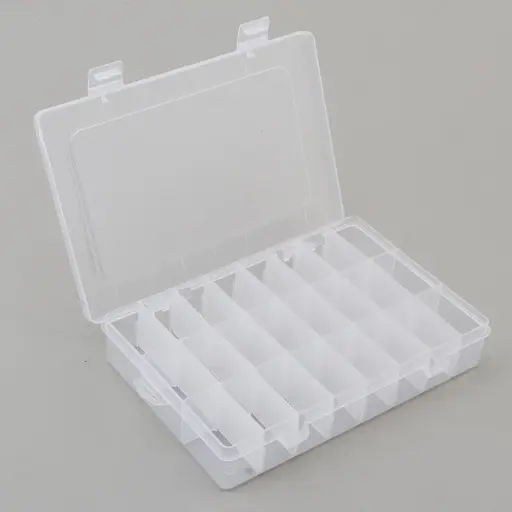 Plastic Storage Box, 24 Compartments, 190x125x35mm 